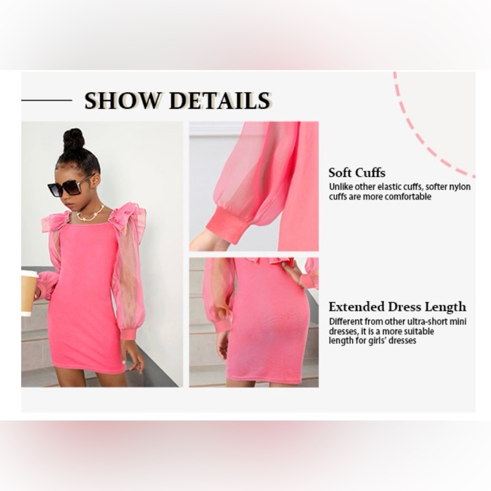 Sold out Adorable Girls' Coral Pink Ruffle Back Dress- Barbie dress